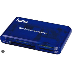 Αναγνώστης πολλαπλών καρτών Hama USB 2.0 35 σε 1, μπλε 55348